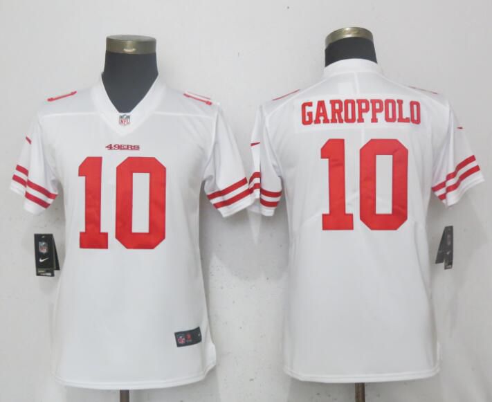 Women San Francisco 49ers #10 Garoppolo White Vapor Untouchable Player Nike NFL Jerseys->san francisco 49ers->NFL Jersey